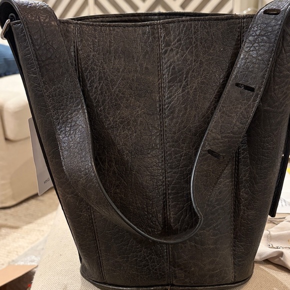 MANGO Brown Faux-leather Bucket Handbag/NWT - Picture 7 of 15